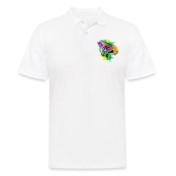 A Beautiful and Fun Watercolor Leopard Design - Men's Polo Shirt - white - Front - Kai (181cm)