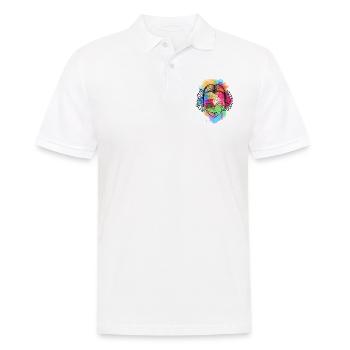 A Beautiful and Funny Watercolor Calavera Design - Men's Polo Shirt - white - Front - Kai (181cm)