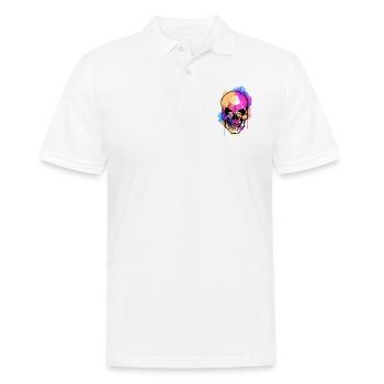 Fearful and beautiful watercolor skull design - Men's Polo Shirt - white - Front - Kai (181cm)