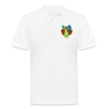 Un beau et amusant design de tigre à l’aquarelle - Polo Homme - blanc - Devant - Kai (181cm)