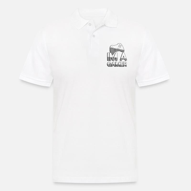IM A GAMER + Controller - Gaming - Männer Poloshirt - Weiß