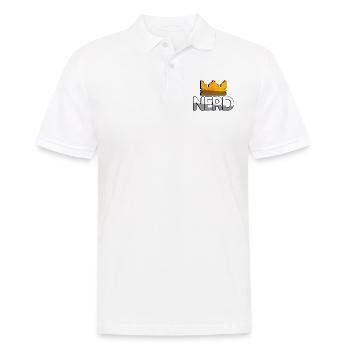NERD + King Crown - Gaming - Männer Poloshirt - Weiß - Vorne - Kai (181cm)