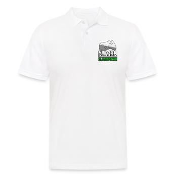 NEVER SURRENDER (Grün) + Controller - Gaming - Männer Poloshirt - Weiß - Vorne - Kai (181cm)