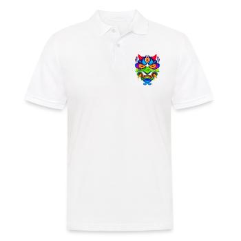 A Beautiful and Fun Oni Mask Monster Design - Men's Polo Shirt - white - Front - Kai (181cm)