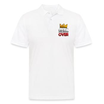 GAME OVER (Red) + King Crown - Gaming - Men's Polo Shirt - white - Front - Kai (181cm)