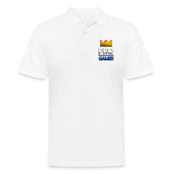 PRO GAMER (Blau) + King Crown - Gaming - Männer Poloshirt - Weiß - Vorne - Kai (181cm)