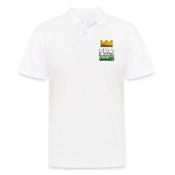 PRO GAMER (Grün) + King Crown - Gaming - Männer Poloshirt - Weiß - Vorne - Kai (181cm)