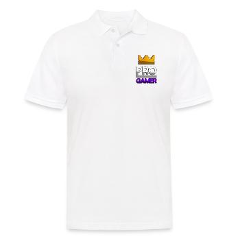 PRO GAMER (Lila) + King Crown - Gaming - Männer Poloshirt - Weiß - Vorne - Kai (181cm)