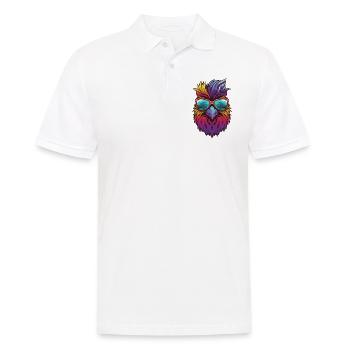 Hahn Kopf Porträt Cool - Männer Poloshirt - Weiß - Vorne - Kai (181cm)