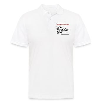 Feuerwehrmann - mein Beruf, dein Glück. - Männer Poloshirt - Weiß - Vorne - Kai (181cm)