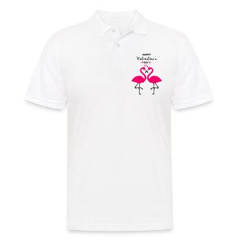 Flamingos Valentinstag - Männer Poloshirt - Weiß - Vorne - Kai (181cm)