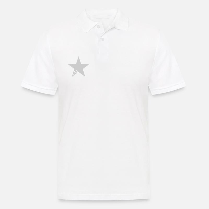 звезда - серп и молот - Männer Poloshirt - Weiß