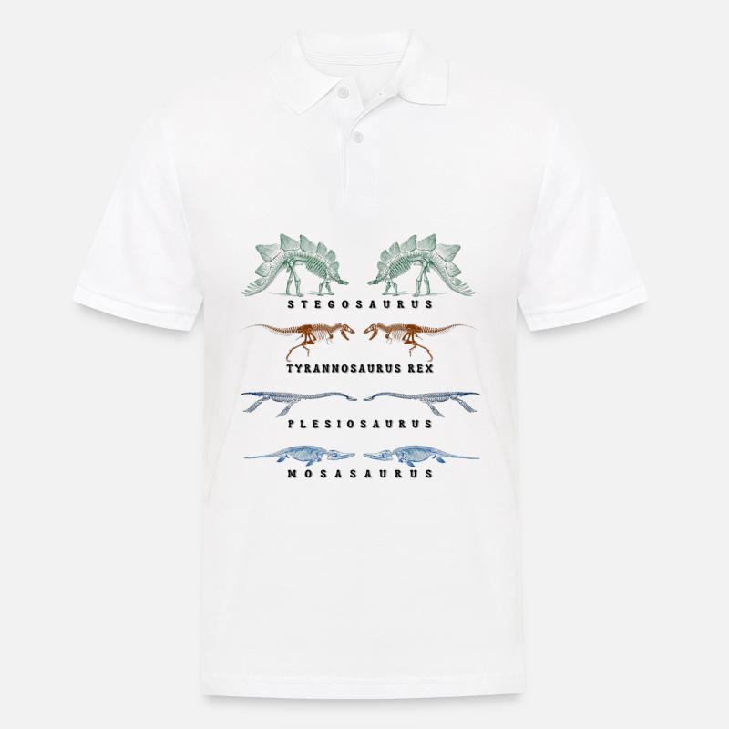 Dinosaurier-Skelett - Männer Poloshirt - Weiß