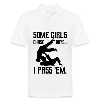 Jiu-jitsu Some Girls chase Boys I pass em - Men's Polo Shirt - white - Front - Kai (181cm)