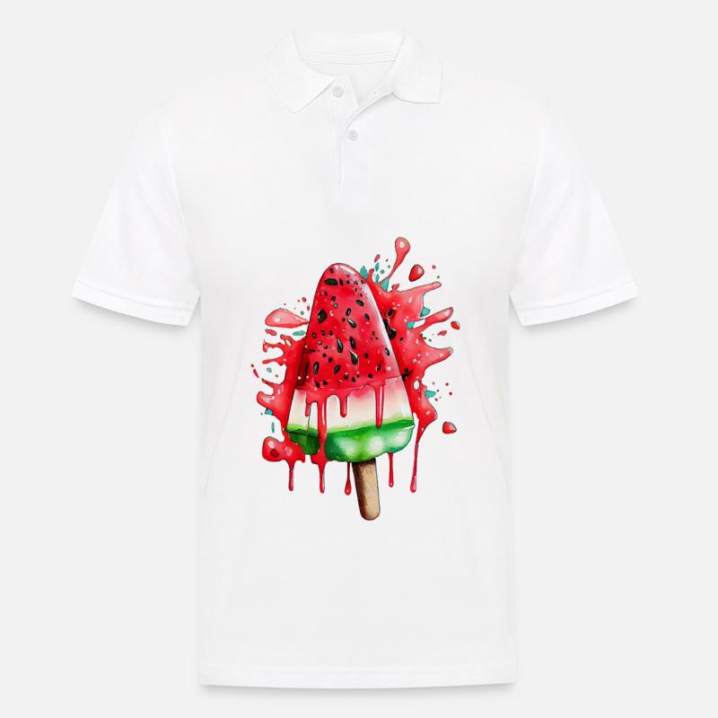 Pastèque Glace Crème glacée à la pastèque - Polo Homme - blanc