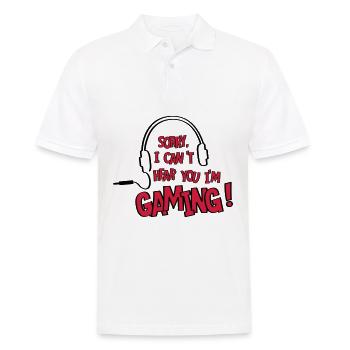 Ich kann dich nicht hören, ich spiele! online. - Männer Poloshirt - Weiß - Vorne - Kai (181cm)