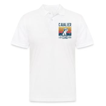 Chiens | Cavalier King Charles Spaniel - Vintage - Polo Homme - blanc - Devant - Kai (181cm)