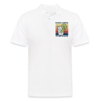 Knock Knock It’s Gin O’clock - Pun Gin - Polo Homme - blanc - Devant - Kai (181cm)
