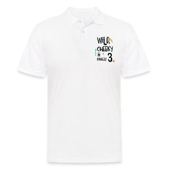 Wild, Cheeky & Enfin 3 - 3 ans anniversaire - Polo Homme - blanc - Devant - Kai (181cm)