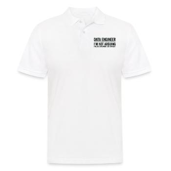 Juste expliquer - Ingénieur de données - Polo Homme - blanc - Devant - Kai (181cm)