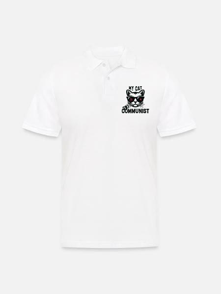 Min kat er kommunist - Herre poloshirt - hvid