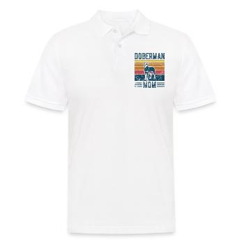 Chien Doberman Maman - Maman Vintage - Polo Homme - blanc - Devant - Kai (181cm)