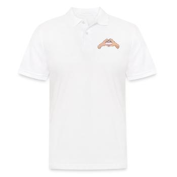 LGBTQ Transgender Pride-Flagge Handherz - Männer Poloshirt - Weiß - Vorne - Kai (181cm)