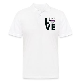 Herz - LGBTQIA Love Demisexual - Männer Poloshirt - Weiß - Vorne - Kai (181cm)