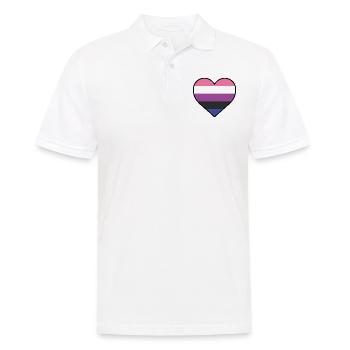 LGBT Heart - LGBTQIA Sexual Fluid - Men's Polo Shirt - white - Front - Kai (181cm)