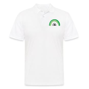 Flagge - LGBTQIA Rainbow Aromantic - Männer Poloshirt - Weiß - Vorne - Kai (181cm)