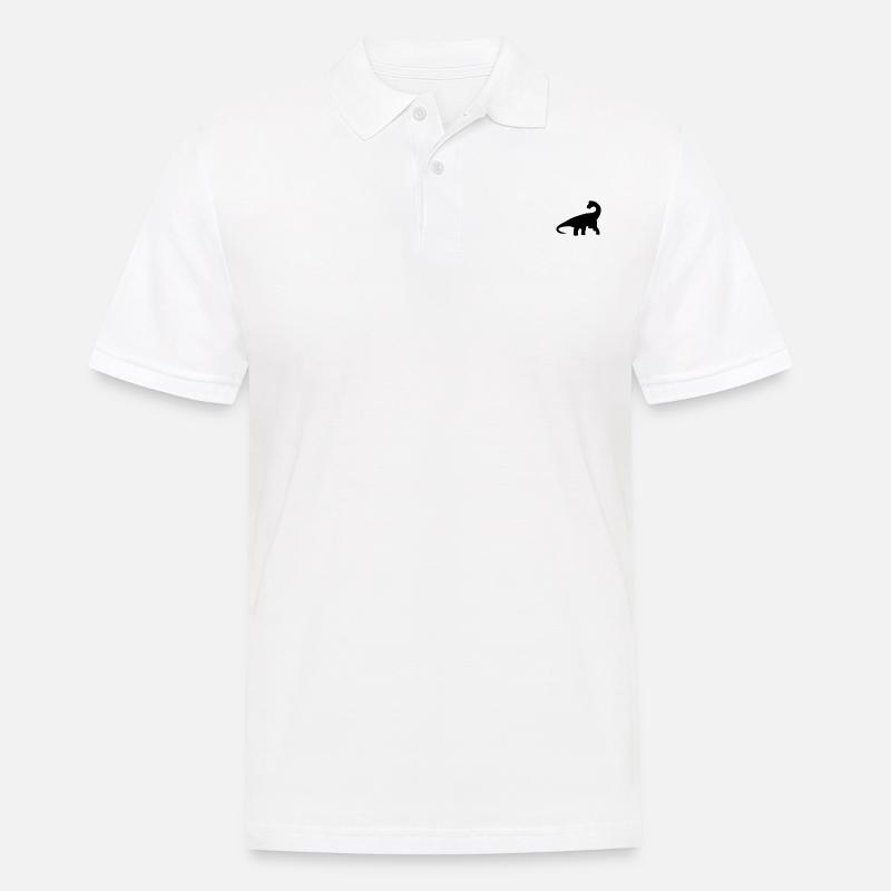Abzeichen - Niedlicher Dinosaurier Brachiosaurus - Männer Poloshirt - Weiß