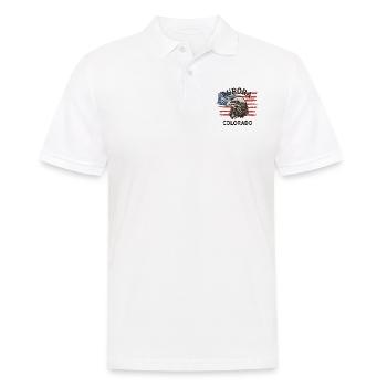 Drapeau des États-Unis Eagle Colorado Vintage Aurora - Polo Homme - blanc - Devant - Kai (181cm)