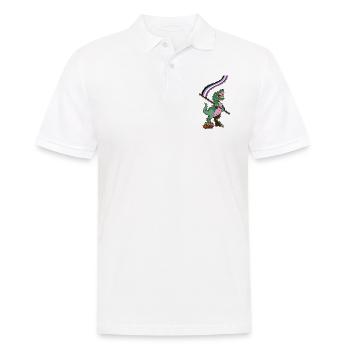 Drapeau LGBTQ - Dinosaure asexué - Polo Homme - blanc - Devant - Kai (181cm)