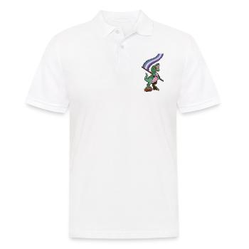 LGBTQ-Flagge - Dinosaurier-Butch-Lesbe - Männer Poloshirt - Weiß - Vorne - Kai (181cm)
