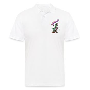 Drapeau LGBTQ - Dinosaure bisexuel - Polo Homme - blanc - Devant - Kai (181cm)