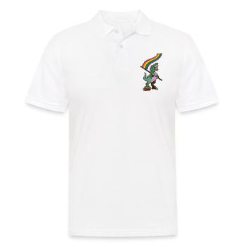 LGBTQ-Flagge - Dinosaurier-Schwuler - Männer Poloshirt - Weiß - Vorne - Kai (181cm)