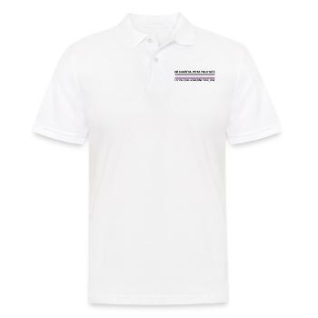 Attention Qui déteste - LGBTQ Asexuel - Polo Homme - blanc - Devant - Kai (181cm)