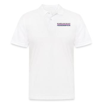 Attention, qui déteste - Bisexuel Lgbtq - Polo Homme - blanc - Devant - Kai (181cm)