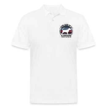 Travaillez dur - Retro Bloodhound - Polo Homme - blanc - Devant - Kai (181cm)