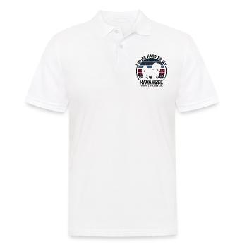 Travail acharné - Retro Havanese - Polo Homme - blanc - Devant - Kai (181cm)