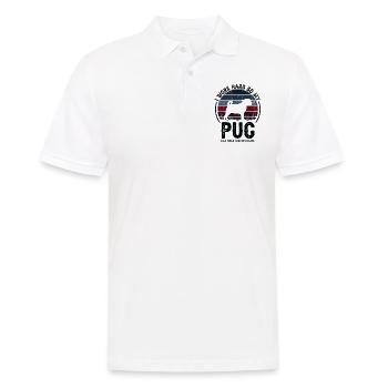 Hart Arbeiten - Retro Mops - Männer Poloshirt - Weiß - Vorne - Kai (181cm)