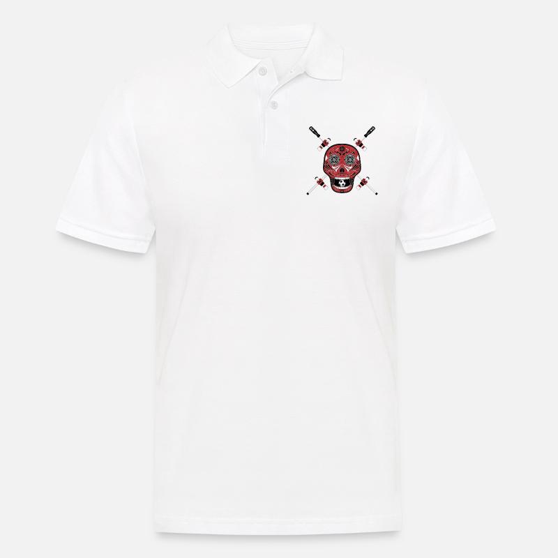 Kicker Skull Tischfussball Geschenk Geschenkidee - Männer Poloshirt - Weiß