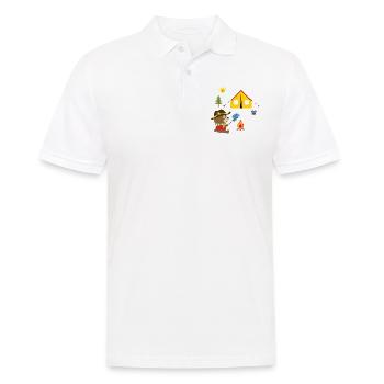 Camping ours mignon feu de joie tentes enfants - Polo Homme - blanc - Devant - Kai (181cm)