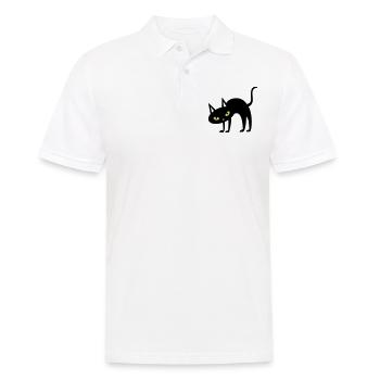 SCARY Halloween arched back cat - Men's Polo Shirt - white - Front - Kai (181cm)