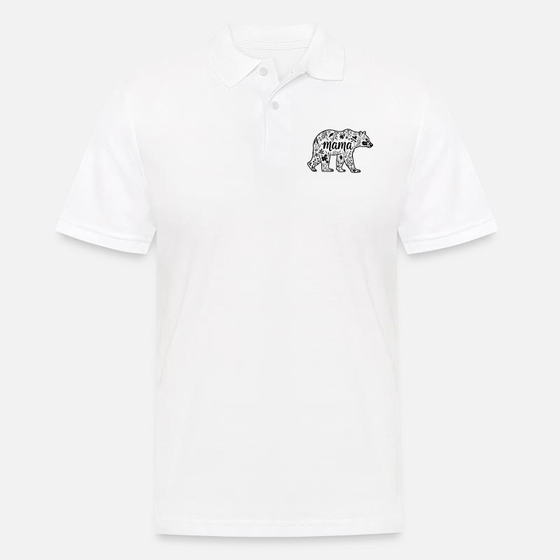 mama bear - maman ourse - Polo Homme - blanc