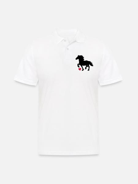 Friesenpferd - Männer Poloshirt - Weiß