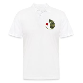 katze mit blume e 101 - Männer Poloshirt - Weiß - Vorne - Kai (181cm)
