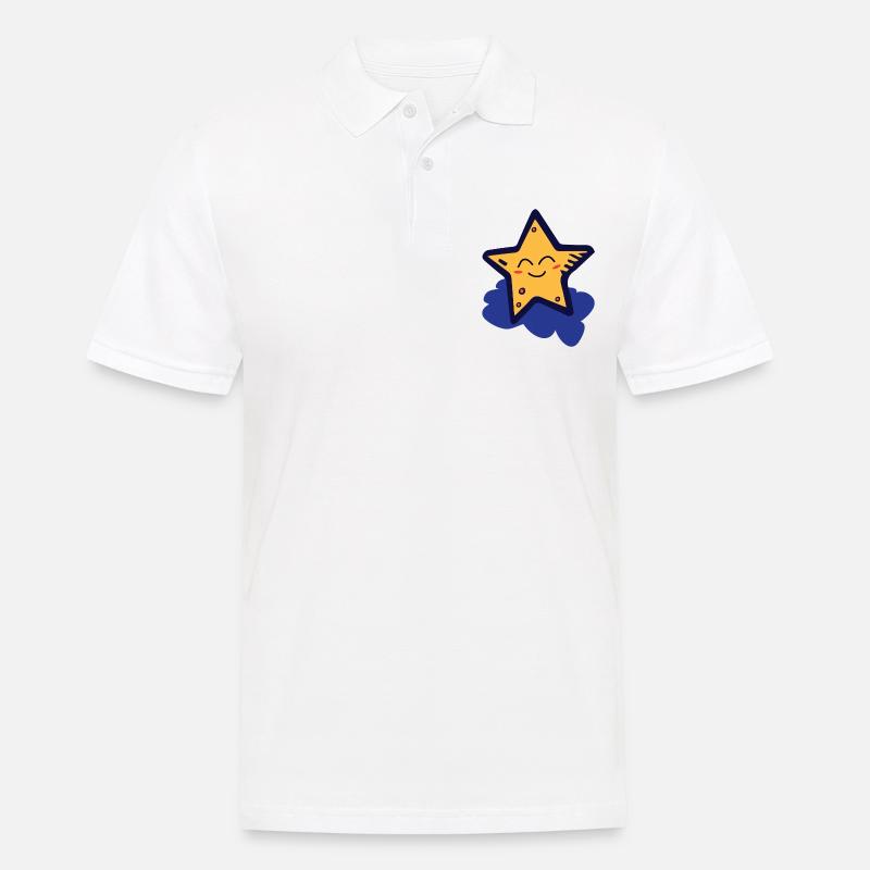Stern auf einer Wolke - Männer Poloshirt - Weiß