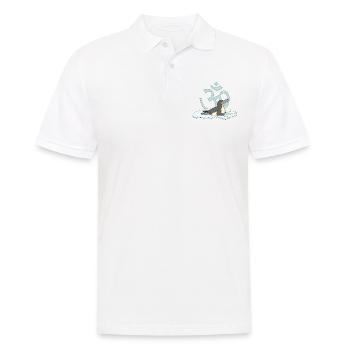 Der Yoga Pinguin singt auf seiner Eisscholle das O - Männer Poloshirt - Weiß - Vorne - Kai (181cm)