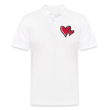 symbole du coeur - Polo Homme - blanc - Devant - Kai (181cm)